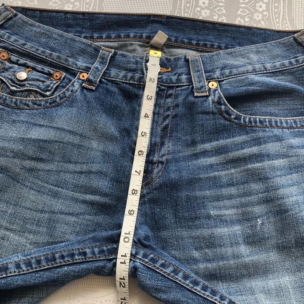 True Religion Men’s Size 34 Section Flap Regular Straight Blue Denim Jeans Pants